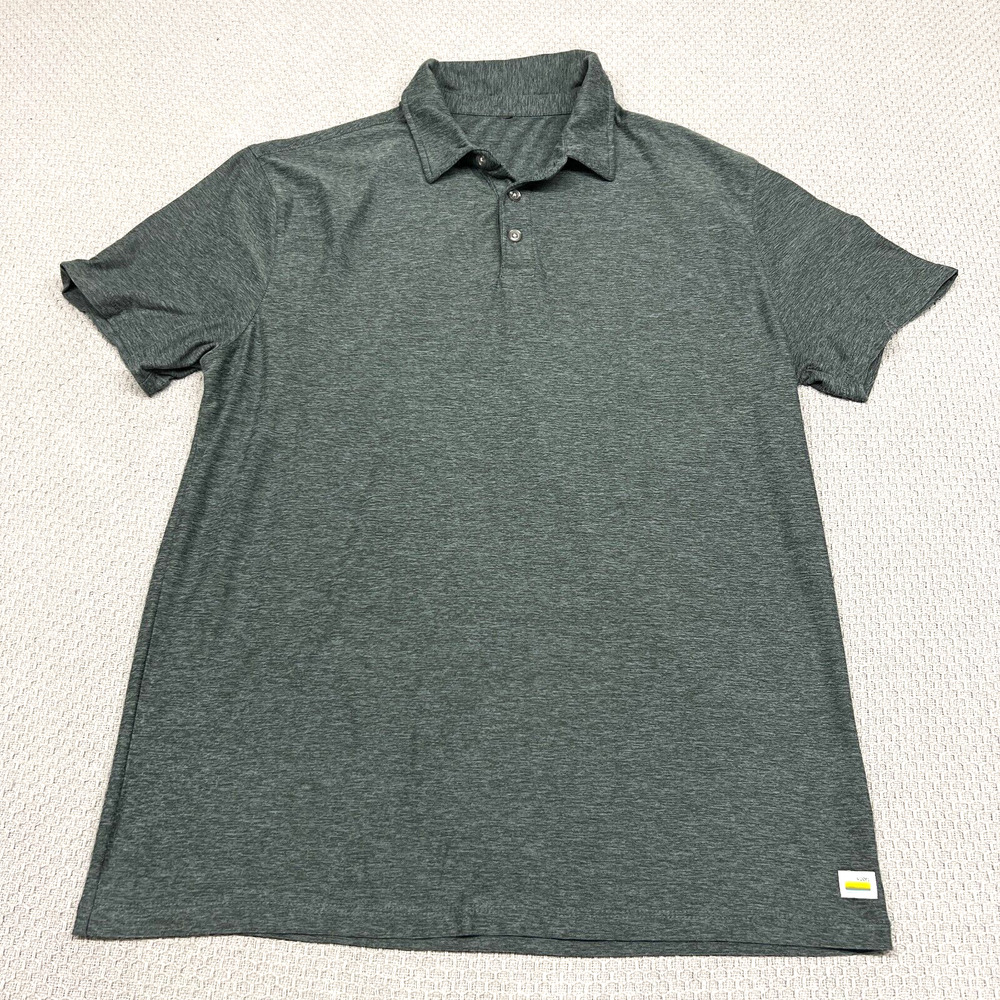 Vuori Polo Shirt Mens Large Green Athleisure Performance Lightweight Stretch
